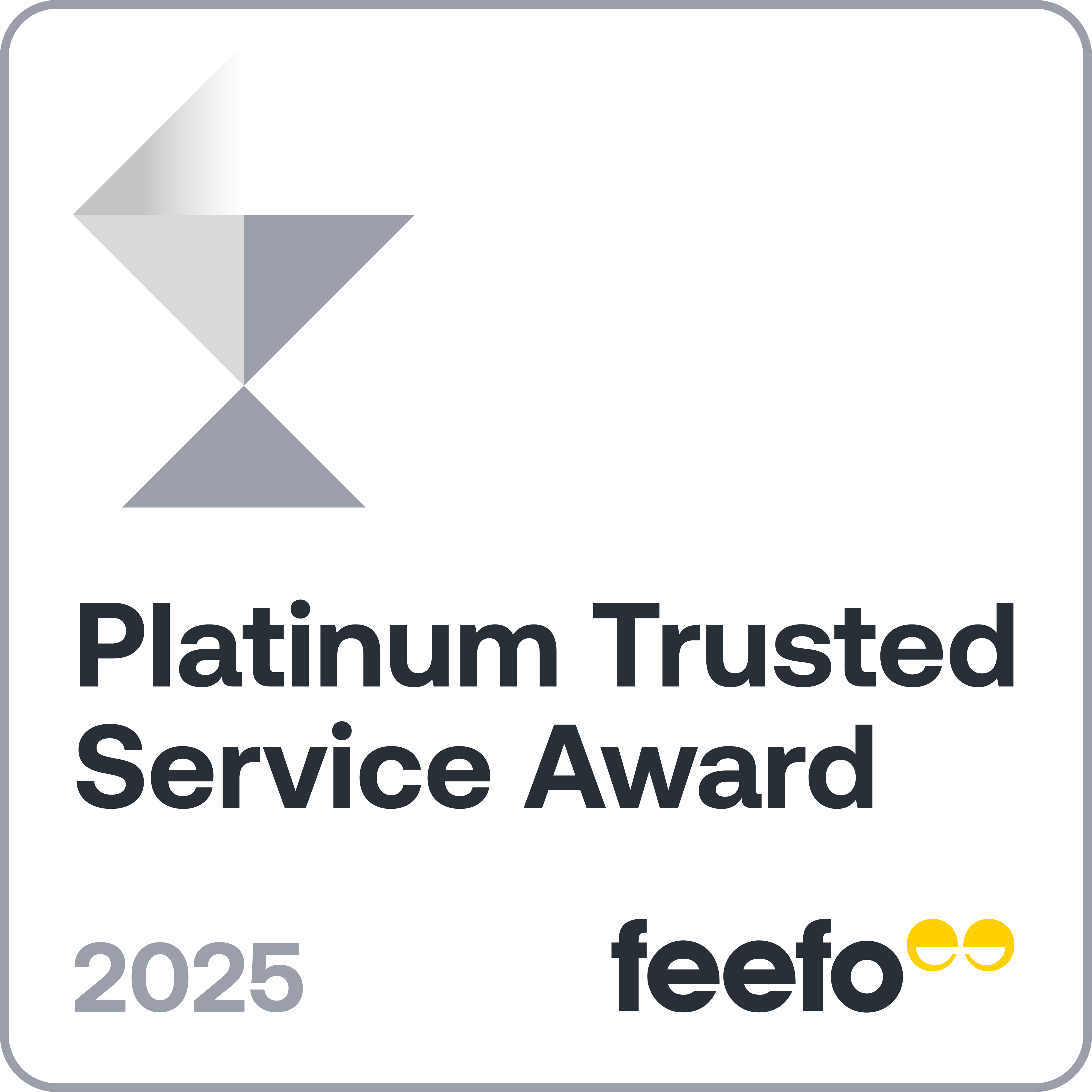 Platinum Trusted Service Award 2025 - Badge - 1x1